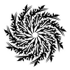 Black illustration of tribal mandala. Perfect for tattoos, stickers, hat designs, t-shirts, clothes, posters, banners