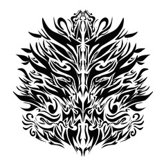 Illustration of a tribal tattoo of a wild animal. Perfect for t-shirts, clothes, hats, stickers