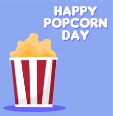 Happy popcorn day with delicious popcorn