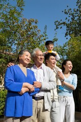 The family in the yard