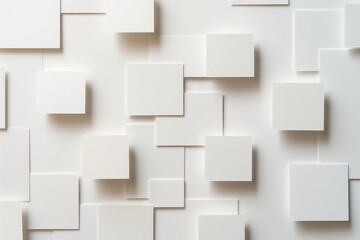 Minimalist and contemporary abstract geometric white pattern with 3d rectangles, modern design,...