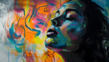 Vibrant Abstract Face Art