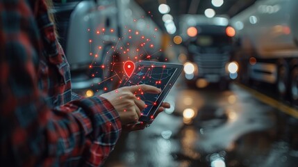 Smart logistics import export and transportation industrial concept, Global business logistics technology network distribution on world map background, Smart logistics