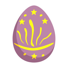 Naklejka premium Flat easter egg on white background