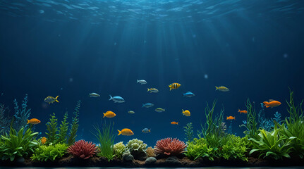 Underwater world. Coral reef and fishes in Red sea at Egypt. Generative .Ai 
