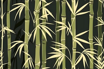 Harmonious Bamboo Thicket Tranquil Asian Inspired Nature Pattern