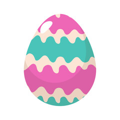 Flat easter egg on white background