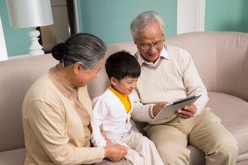 Use the tablet in the sitting room between the two generations