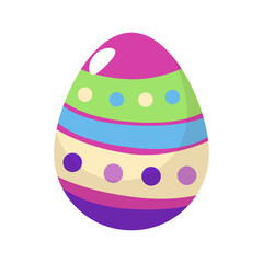 Flat easter egg on white background