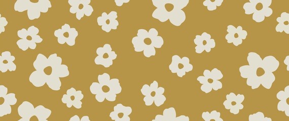 Flat background. Abstract illustration of seamless floral pattern. Modern beautiful print. Trendy template for your card, textile, screen saver, cover or poster design...