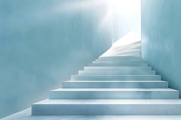 Serene Staircase Leading to a Brighter Future A Minimalist Business Backdrop for Inspired