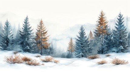 Obraz premium Regal Pine Trees with snowcovered branches, perfect for winter wonderland scenes