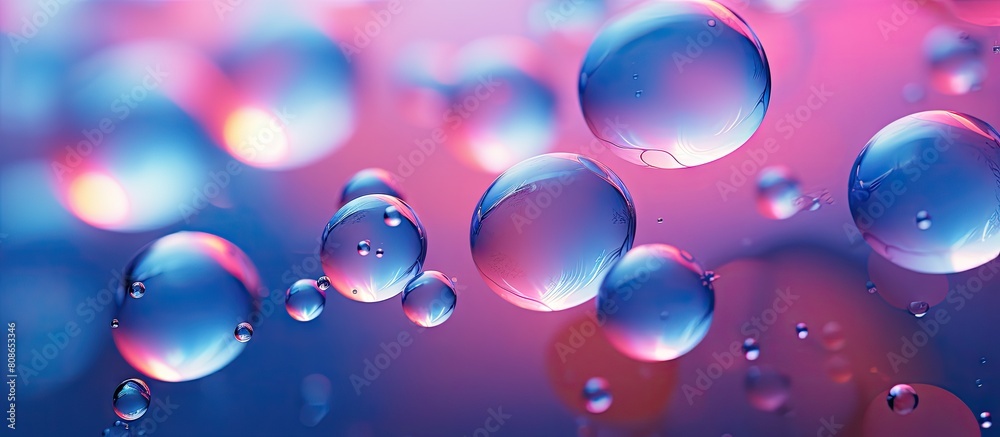 Wall mural The background features an image of water droplets. Copy space image. Place for adding text and design