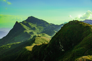 Scenery of beautiful mountain ranges at Doi Pha Tang