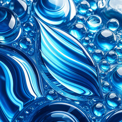 Blue and white kaleidoscope pattern. Seamless texture.