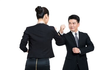 Tent business people fight