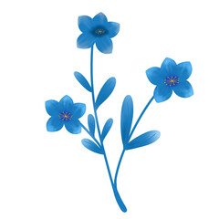 Watercolor blue flowers illustration