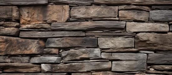 Copy space image of a textured wooden background with the rustic charm of stone