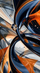 Captivating abstract composition of dynamic chromatic light patterns and fluid prismatic shapes in a surreal futuristic visual experience