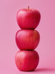 Crimson Tower: Three Red Apples Stacked
