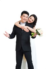 Tent dress newlywed couples