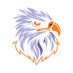 Fierce eagle mascot with a fiery gaze