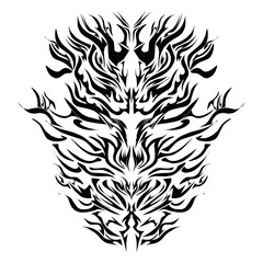 Illustration of a tribal tattoo of a wild animal. Perfect for t-shirts, clothes, hats, stickers