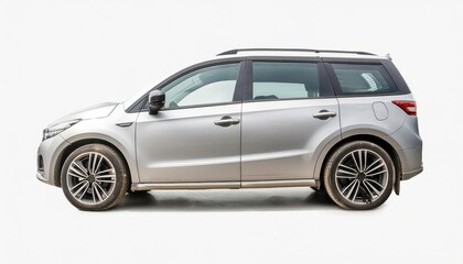Fototapeta premium Silver modern station wagon combi car on a white background. 