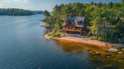 A beautiful beach with a large body of water and a mountain in the background