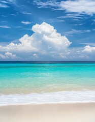 Fototapeta premium Caribbean Shores: Where Turquoise Waters Meet Endless Skies