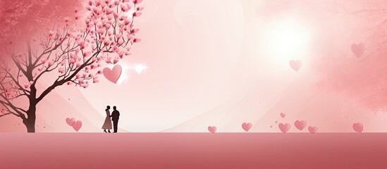 A romantic copy space image featuring a Valentine s Day themed paper background