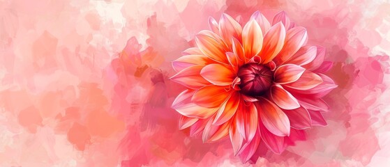 Painted with delicate strokes, the Dahlia flower emerges on the canvas, its layers of petals capturing the essence of beauty and sophistication in the gentle medium of watercolor.
