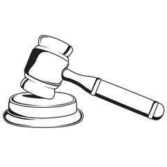 Judge gavel vector clipart. Judge hammer illustration