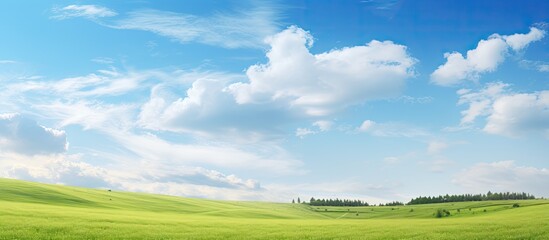 In the countryside there is a clear atmosphere with a blue sky providing ample space for a beautiful image