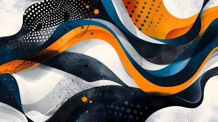 Obraz premium Mesmerizing Waves of Vibrant Digital A Captivating Abstract Composition