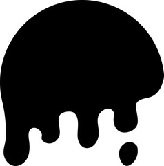 Paint drip circle labels. Black paint liquid. Ink drop. Black inkblot.