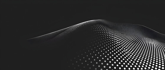 Modern and luxurious black background  ,carbon fiber background ,Metallic abstract wavy liquid background ,Futuristic digital wave. Dark cyberspace ,Abstract wave with dots and line, White moving part