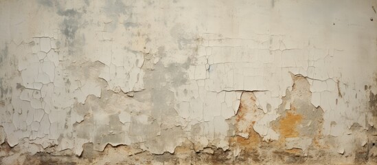 An aged wall filled with cracks and covered in mold. Copy space image. Place for adding text and design