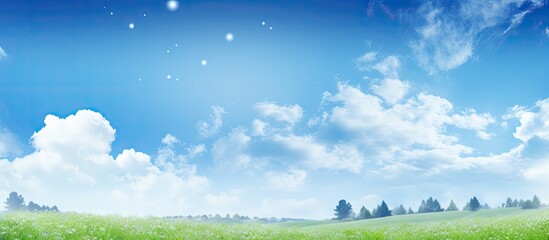 Fototapeta premium Sunny summer skies with a picturesque blue hue creating the perfect copy space image