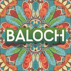 background with text Baloch 