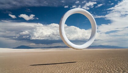 Ring on the sea with cloud,sand