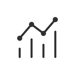 Growth chart, linear icon. Line with editable stroke