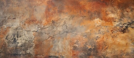 A textured surface either cement or stone featuring scratches cracks and stains making it suitable as a background Ample space is available for adding text