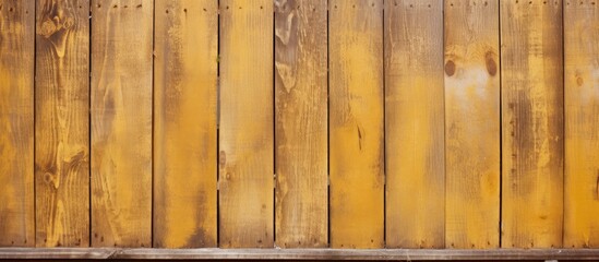 A vintage wooden fence painted in a beige color creates a beautiful pattern of old planks The close...