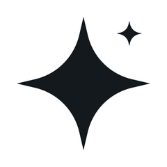 Obraz premium Shine twinkle star icon, Clean star and glister black editable vector one icon clean design illustration