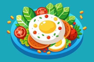 asian food Fried rice illustration