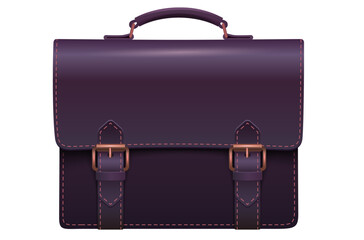 burgundy business briefcase vector illustration