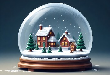 Pixel art an intricate 8k scene inside a snow glob (10)