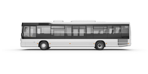 Bus Mockup 3D Rendering on white background