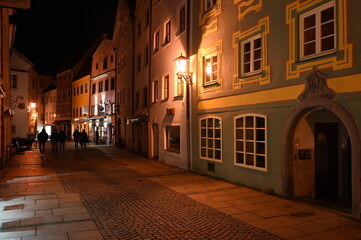 Altstadt in Fuessen, nachts